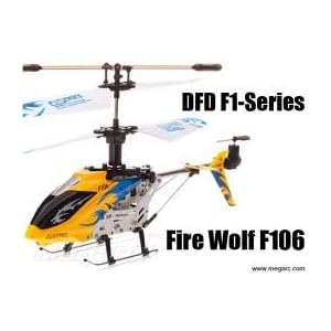 DFD F106 FIRE WOLF GREAT 4 CHANNELS RC HELICOPTER WITH GYRO GYROSCOPE EQUIPPED YELLOW