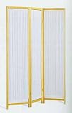 Three Panel Framed Screen with Pleated Fabric in Natural Finish By Coaster Furniture