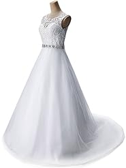 A-line Cap Sleeves Tulle Belted Beaded Sheer Lace-Up  Dress