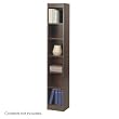 Safco WorkSpace 6 Shelf 12"W Wood Baby Bookcase in Walnut Safco WorkSpace 6 Shelf 12"W Wood Baby Bookcase in Walnut