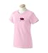 Personalized custom embroidered red hat design ladies t-shirt