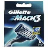 Gillette Mach3 Razor Blade Refill Cartridges For Men, # 7975 - 8 Ea