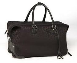 Calvin Klein 13" Nolita Logo Wheeled City Bag on Wheels Black Signature Logo