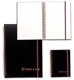 Black n' Red A5 polypropylene notebook, feint ruled with elastic closure, EACH