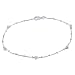Sterling Silver Beads and Hearts 1mm Box Chain Anklet - 10 Inches