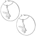 Officially Licensed PLAYBOY Silver Plated RABBIT HEAD Hoop Earrings