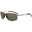 Carrera Huron/S Men's Rectangular Metal Polarized Lifestyle Sunglasses w/ Free B&F Heart Sticker Bundle - Shiny Gunmetal/Green
