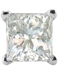 1/2 Carat Princess Single Diamond Stud Earring In 14 Karat White Gold