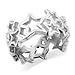 925 Sterling Silver Cut Out Multi Star Band Ring