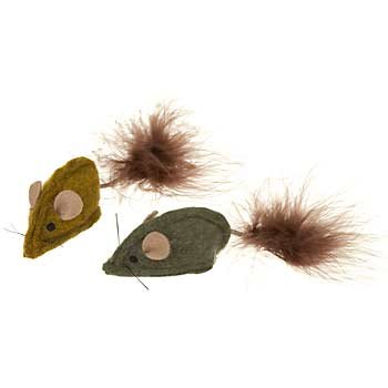 PETCO Wooly Mice with Feathers Catnip Cat Toys