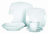 Ethos Metro Rounded Square Dinner Set, White, 20 Piece