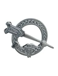 British Jewellery Workshops Silver 23x34mm embossed Tara Brooch