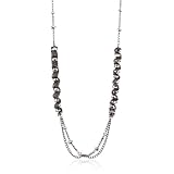 Leslie Danzis Gunmetal Woven Beaded Necklace 34