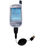 Retractable USB Cable for the HTC Falcon with Power Hot Sync and Charge capabilities - Gomadic Brand w/ TipExchange Technology