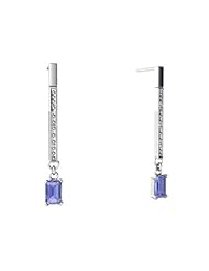 Genuine Tanzanite 14kt White Gold Dangle Drop Earrings
