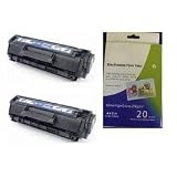 Bundle  3 Items : Package of 20 sheets, 4 x 6 inch Glossy Photo Papers with 2 Pack New High Yield HP Q2612A Compatible Toner Cartridge for select HP Printers: HP 12A, LaserJet 1010, 1012, 1015, 3015, 3020, 3030, 1020, 1022, 3050, 3052, 3055, Canon LBP 2900, 3000