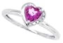 0.62Ct Heart Shaped Pink Topaz and Diamond Ring in 10Kt White Gold-7