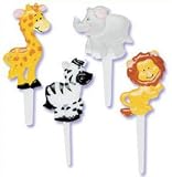 Zoo Animal Cupcake Food Picks - Set of 12