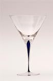 Set Of Four TEARS & CHEERS Romanian / European 24% Crystal MARTINI Blue Stem GLASS Barware LIQUOR