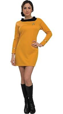 Star Trek Classic Deluxe Gold Women's Costume Adult Halloween Outfit - XSmall, Dress Size 0-2 XSM