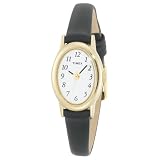 Timex Womens T21912 Classic Cavatina Black Leather Strap Watch