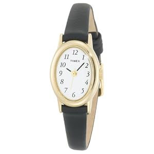Timex Women's T21912 Classic Cavatina Black Leather Strap Watch