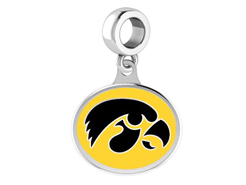 Iowa Hawkeyes Drop Charm Fits Fits All European Style Beaded Charm Bracelets