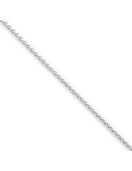 14k White Gold 1.25mm Solid Polished Spiga Chain