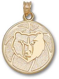 Memphis Grizzlies Basketball 3/4" Sterling Silver Charm/Pendant