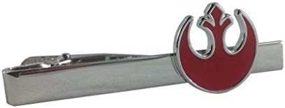 Men's Silver With Red Rebel Alliance Star Wars Logo Tie Clip Tie Bar