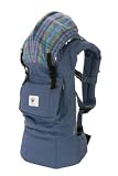 ERGO Baby Carrier w/ Striped Lining - Indigo w/ Tartan Plaid