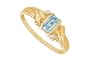 Aquamarine and Diamond Ring : 14K Yellow Gold - 0.50 CT TGW