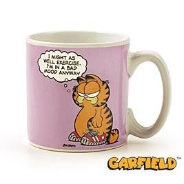 Garfield The Cat Coffee Mug Cup Classic I Might As Well Exercise, I'm In A Bad Mood Anyway... by Garfield Collection