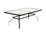 Suncoast Cast Aluminum Patio Tables 30 x 60 Rectangular Glass Dining Table Walnut Finish