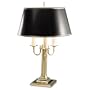 Ledu L567BR 3-Bulb candelabra table lamp, 23 high, black parchment shade, brass base