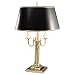 Ledu L567BR 3-Bulb candelabra table lamp, 23 high, black parchment shade, brass base