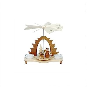 Angel with Latern, Deer and a Tree Triangular Pyramid by 
