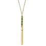1960s Vintage Inspired Emerald & Gold Hues Pen Necklace