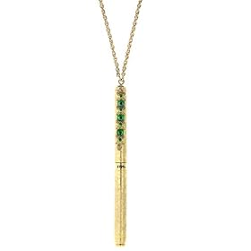 Buy 1960s Vintage Inspired Emerald and Gold Hues Pen Necklace by 1928 Boutique