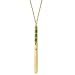 1960s Vintage Inspired Emerald & Gold Hues Pen Necklace