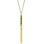 1960s Vintage Inspired Emerald & Gold Hues Pen Necklace