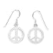 Polished Peace Symbol French Wire Earrings