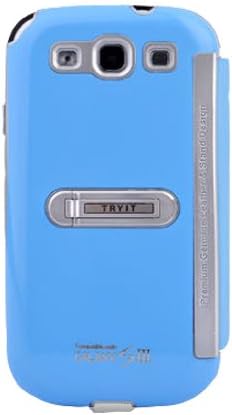 TRYIT TRY-POLS3SKY Leather Case for Samsung Galaxy S3 - 1 Pack - Retail Packaging - Sky Blue