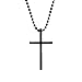 Stainless Steel Black Cross Pendant Chain Necklace for Men Women, 24 inches