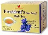 President s Herb Tea - Used in Chinese medicine for normal cardiovascular, sexual functions, general immunity, longevity, 20 bags,(Health Herbs)
