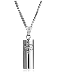 Sterling Silver and Stainless Steel Mezuzah Medal, 20"