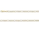 ITALY 14K GOLD CHAINS REGULAR - FIGARO 100 - Width: 4.0mm - Length: 20