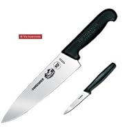 Victorinox 40520 Fibrox 8-inch Chef's Knife with Icel 3-1/4-inch Paring Knife