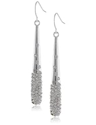 Kenneth Cole New York "Pave Item Boost" Silver Pave Stick Linear Drop Earrings