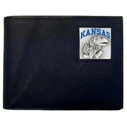 Kansas Jayhawks Leather Bifold Wallet - NCAA College Athletics Fan Shop Sports Team Merchandise